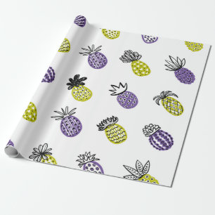 Seamless pineapple pattern wrapping paper