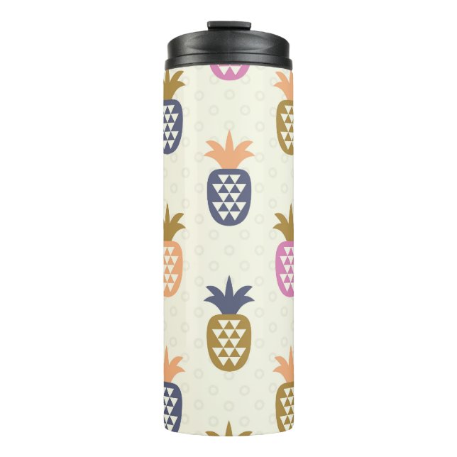 Seamless Pineapples Vintage Pattern Design Thermal Tumbler (Front)