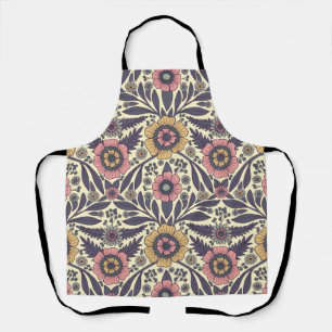 Seamless Pink & Blue Floral Pattern Apron