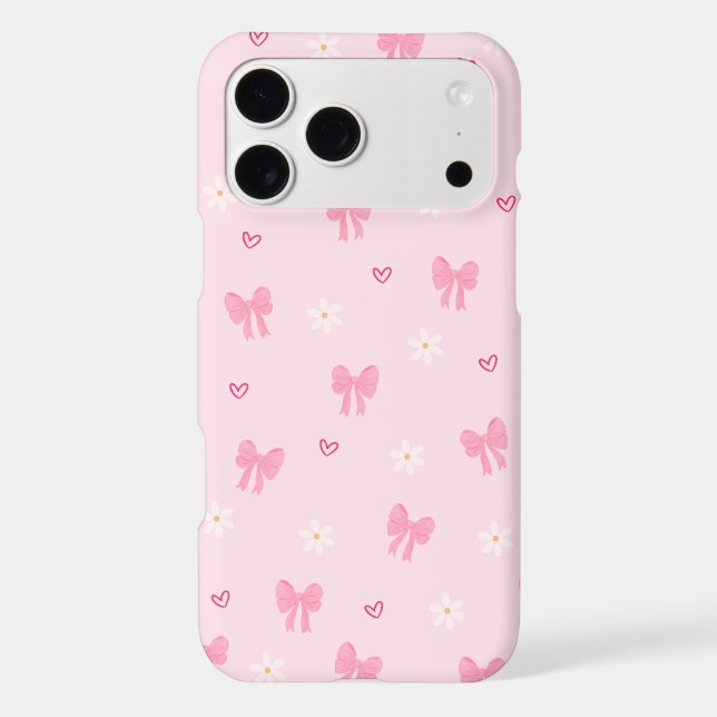 Seamless Pink Bow and Floral Pattern – Cute Girly  (Back)