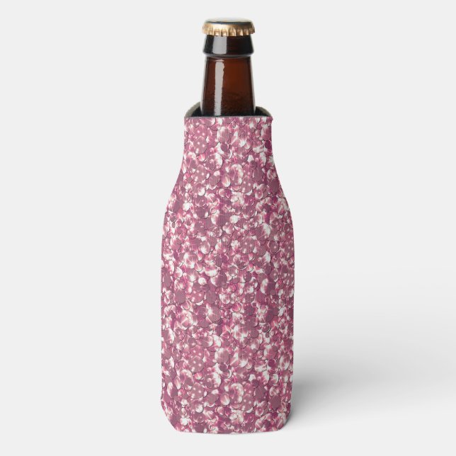 Seamless pink confetti glitter shine sparkle patte bottle cooler (Bottle Front)