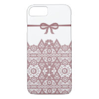 Seamless pink romantic elegant lace lacy bow white