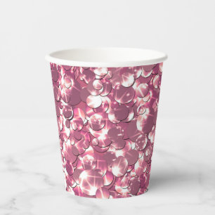 Seamless pink silver glittery sparkles glitter con paper cups