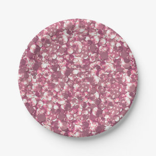 Seamless pink silver glittery sparkles glitter con paper plate