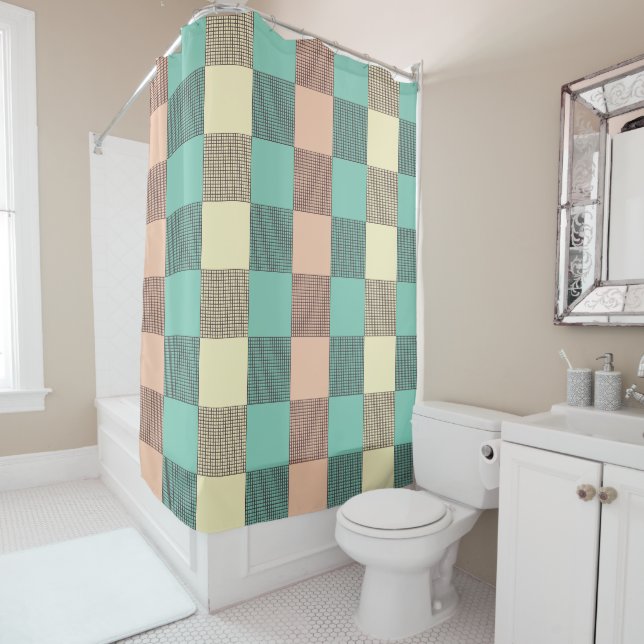 Seamless plaid pattern   shower curtain (In Situ)
