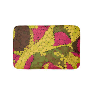 Seamless pointillism hand painted circles round sh bath mat