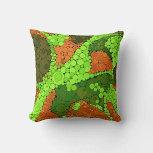 Seamless pointillism hand painted circles round sh cushion