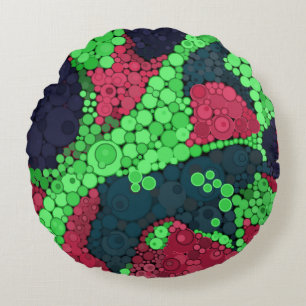 Seamless pointillism hand painted circles round sh round cushion