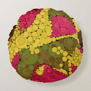 Seamless pointillism hand painted circles round sh round cushion