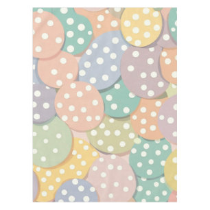 Seamless Polka Dot Pattern in Pastel Colors Tablecloth