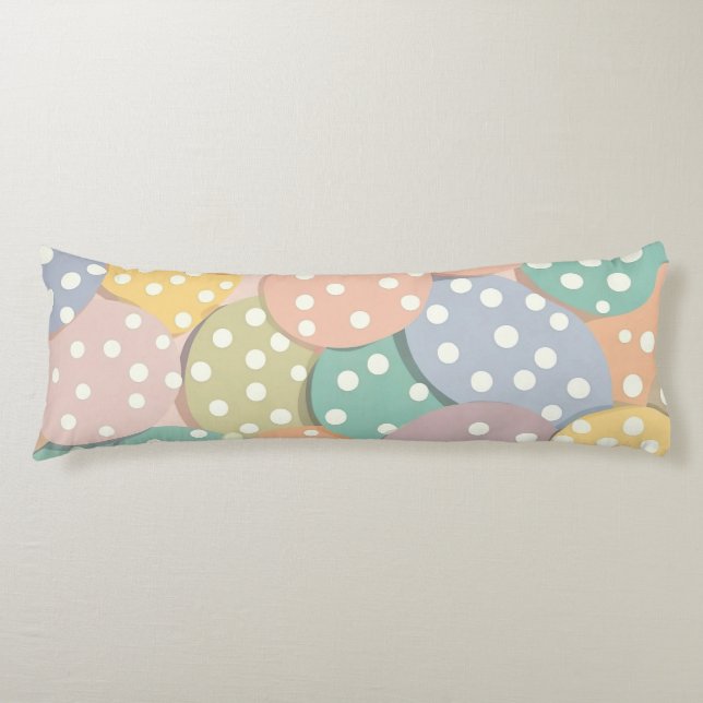 Seamless Polka Dot Pattern in Pastel Colours Body Cushion (Front)