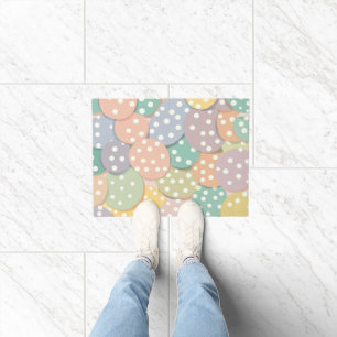 Seamless Polka Dot Pattern in Pastel Colours Doormat