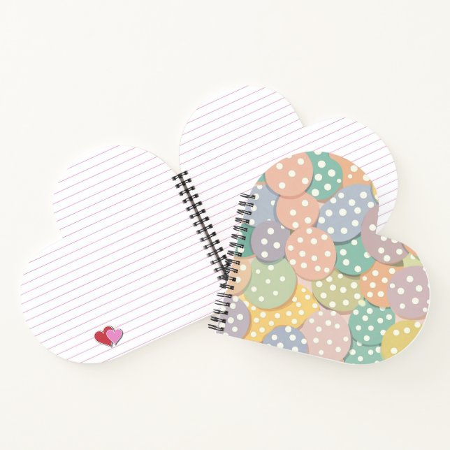 Seamless Polka Dot Pattern in Pastel Colours Notebook (Inside)