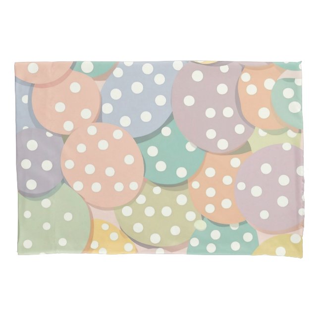 Seamless Polka Dot Pattern in Pastel Colours Pillowcase (Front)