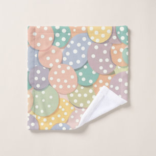 Seamless Polka Dot Pattern in Pastel Colours Wash Cloth