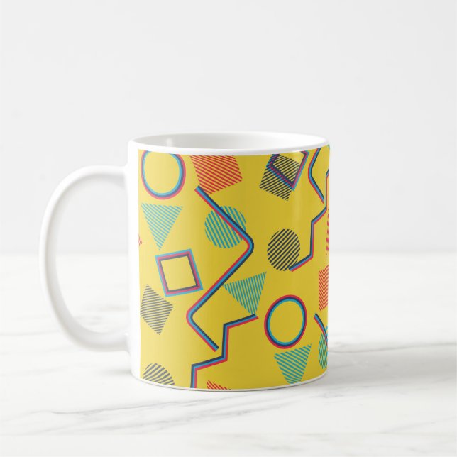 Seamless Pop Art Pattern. Abstract Colorful Textur Coffee Mug (Left)