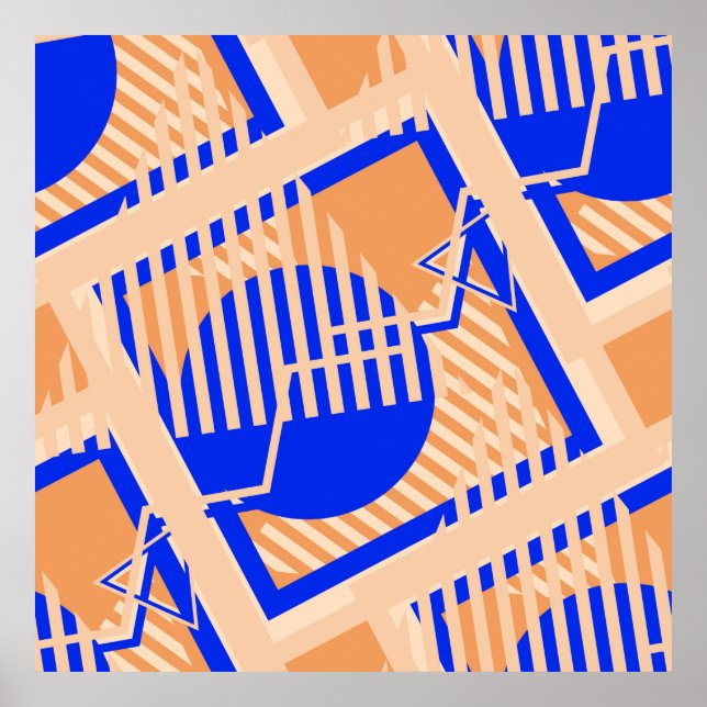 Seamless Pop Art Pattern. Abstract Colour Texture  Poster (Front)