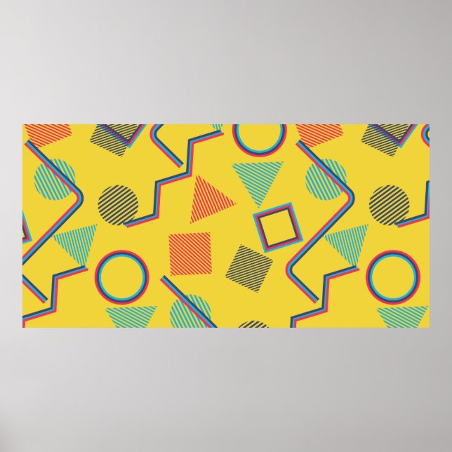 Seamless Pop Art Pattern. Abstract Colourful Textu Poster (Front)