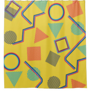 Seamless Pop Art Pattern. Abstract Colourful Textu Shower Curtain