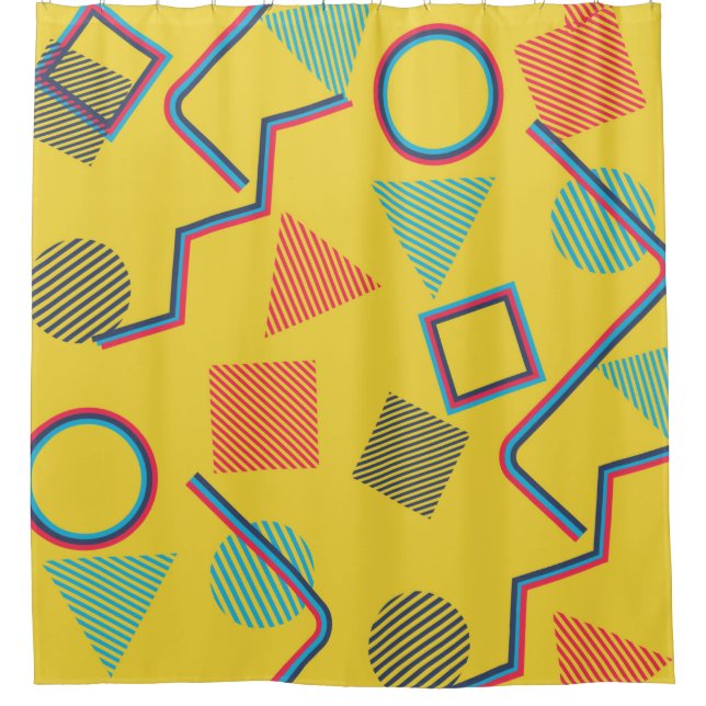 Seamless Pop Art Pattern. Abstract Colourful Textu Shower Curtain (Front)