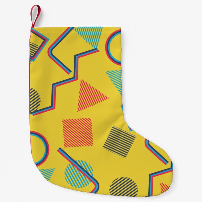Seamless Pop Art Pattern. Abstract Colourful Textu Small Christmas Stocking (Front)