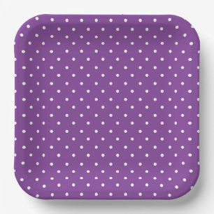 Seamless purple background polka dot pattern paper plate