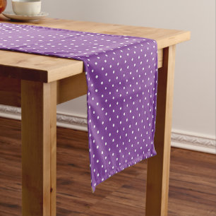 Seamless purple background polka dot pattern short table runner