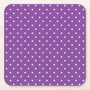 Seamless purple background polka dot pattern  square paper coaster