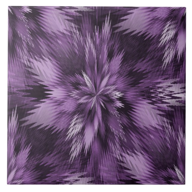 Seamless Purple Decorative Floral Ceramic Tile (Front)