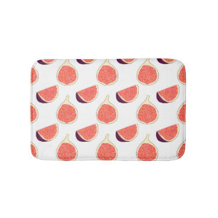 Seamless purple fig: colourful pattern bath mat