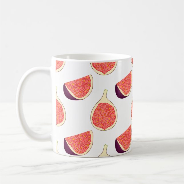 Seamless purple fig: colourful pattern coffee mug (Left)