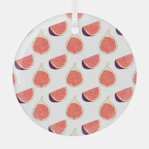 Seamless purple fig: colourful pattern glass tree decoration