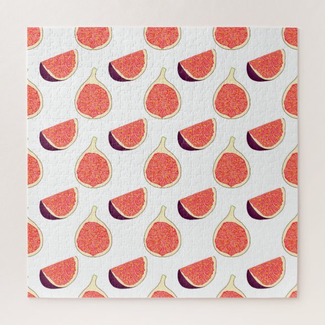 Seamless purple fig: colourful pattern jigsaw puzzle (Vertical)