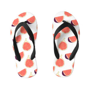 Seamless purple fig: colourful pattern kid's flip flops