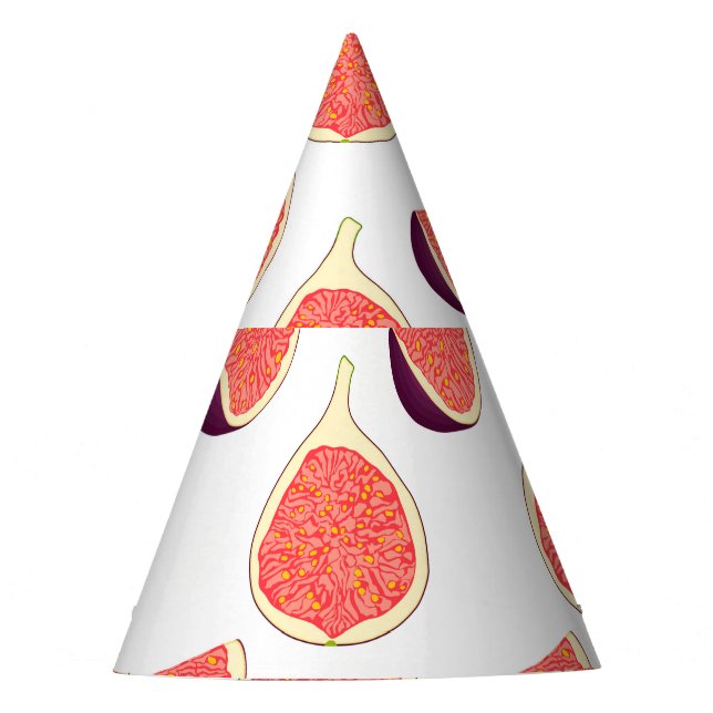Seamless purple fig: colourful pattern party hat (Front)