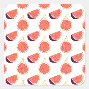 Seamless purple fig: colourful pattern square sticker