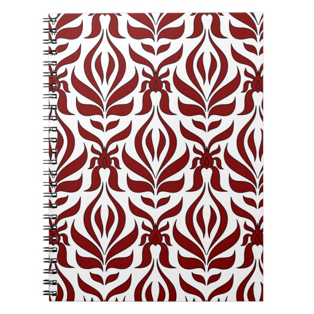 Seamless Red and White Pattern Design  Notebook (Front)