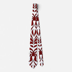 Seamless Red and White Pattern Design Tie