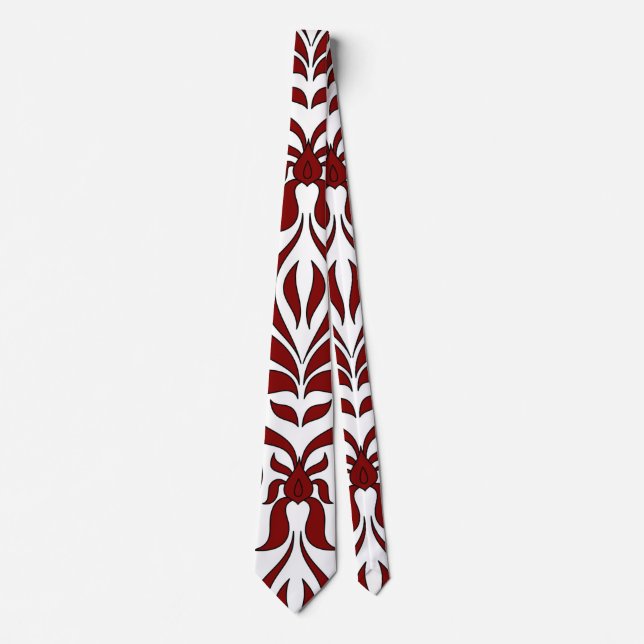 Seamless Red and White Pattern Design  Tie (Front)