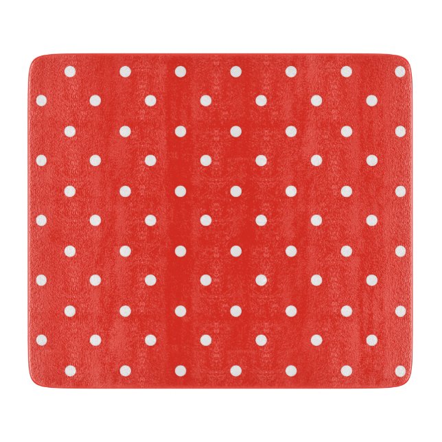 Seamless red background polka dot pattern cutting board (Front)