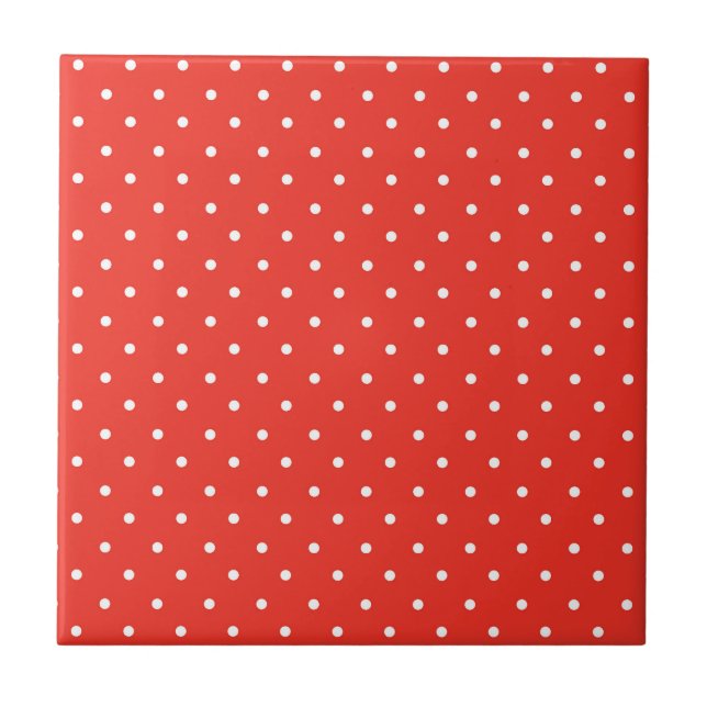 Seamless red background polka dot pattern tile (Front)