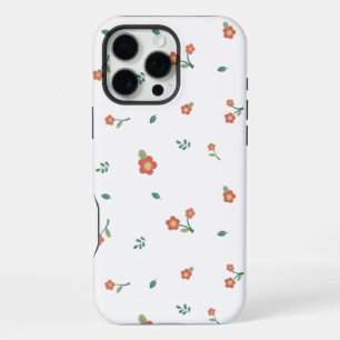 Seamless Red Floral Ditsy Pattern Transparent  iPhone 16 Pro Max Case