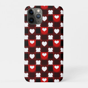 Seamless Red Heart Pattern Background iPhone 11 Pro Case
