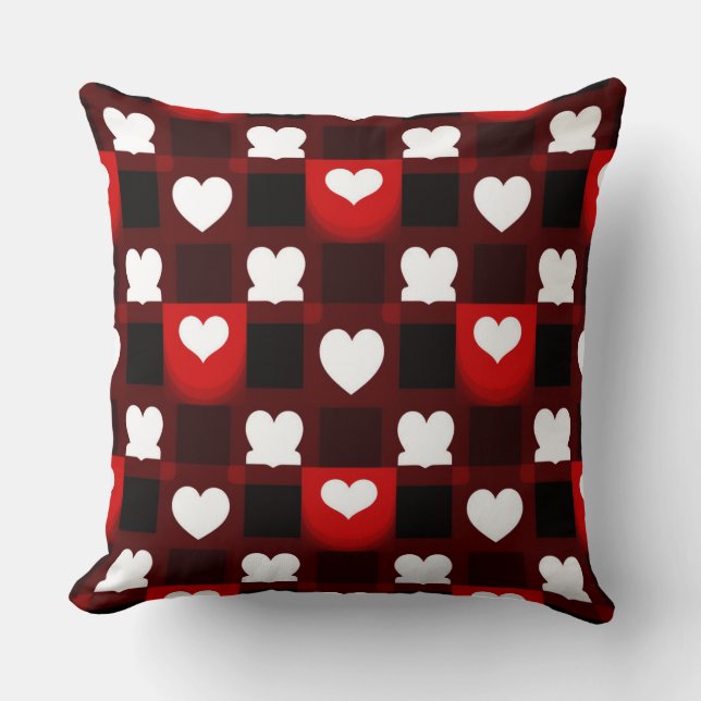 Seamless Red Heart Pattern Background Cushion (Front)