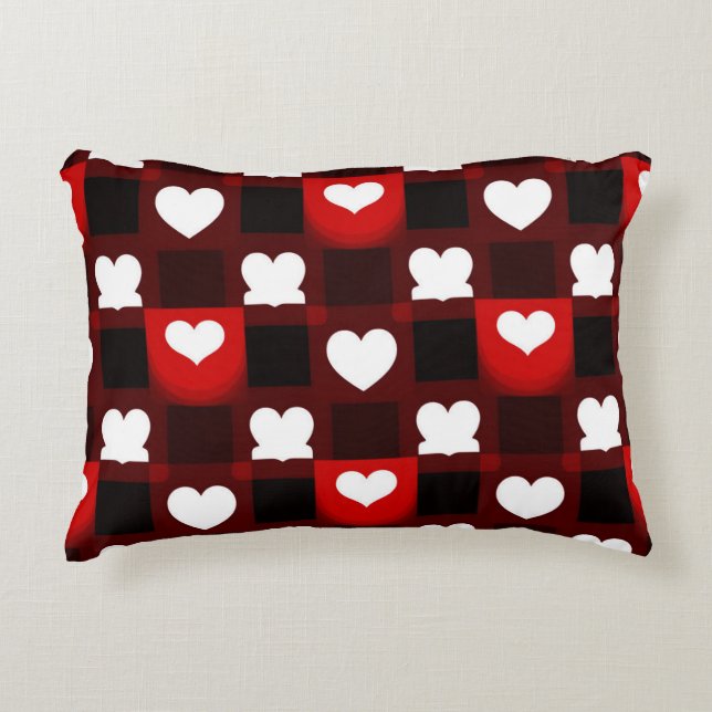 Seamless Red Heart Pattern Background Decorative Cushion (Front)