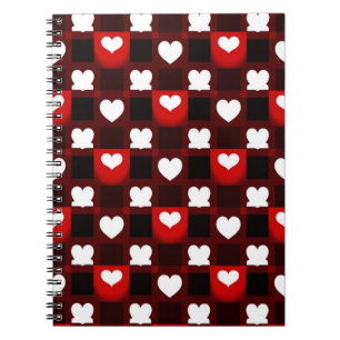 Seamless Red Heart Pattern Background Notebook