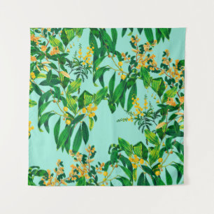 Seamless repeat design made with tropical leaves d tapestry