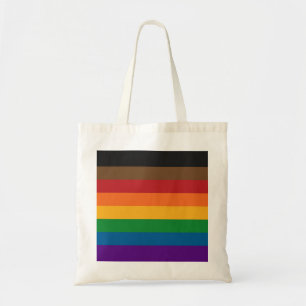 Seamless Repeating Inclusive Rainbow Pride Flag Tote Bag