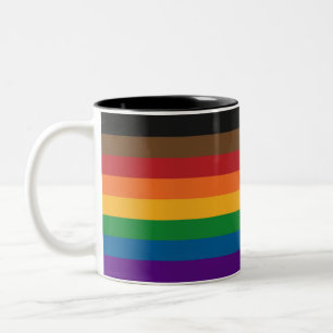 Seamless Repeating Inclusive Rainbow Pride Flag  Two-Tone Coffee Mug