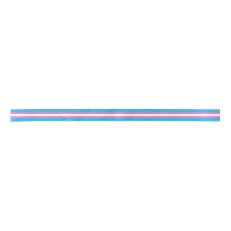 Seamless Repeating Transgender Pride Flag Pattern Satin Ribbon